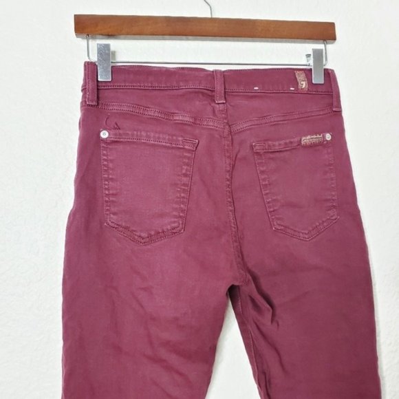 7 For All Mankind The Ankle Skinny in Burgundy - Picture 8 of 9